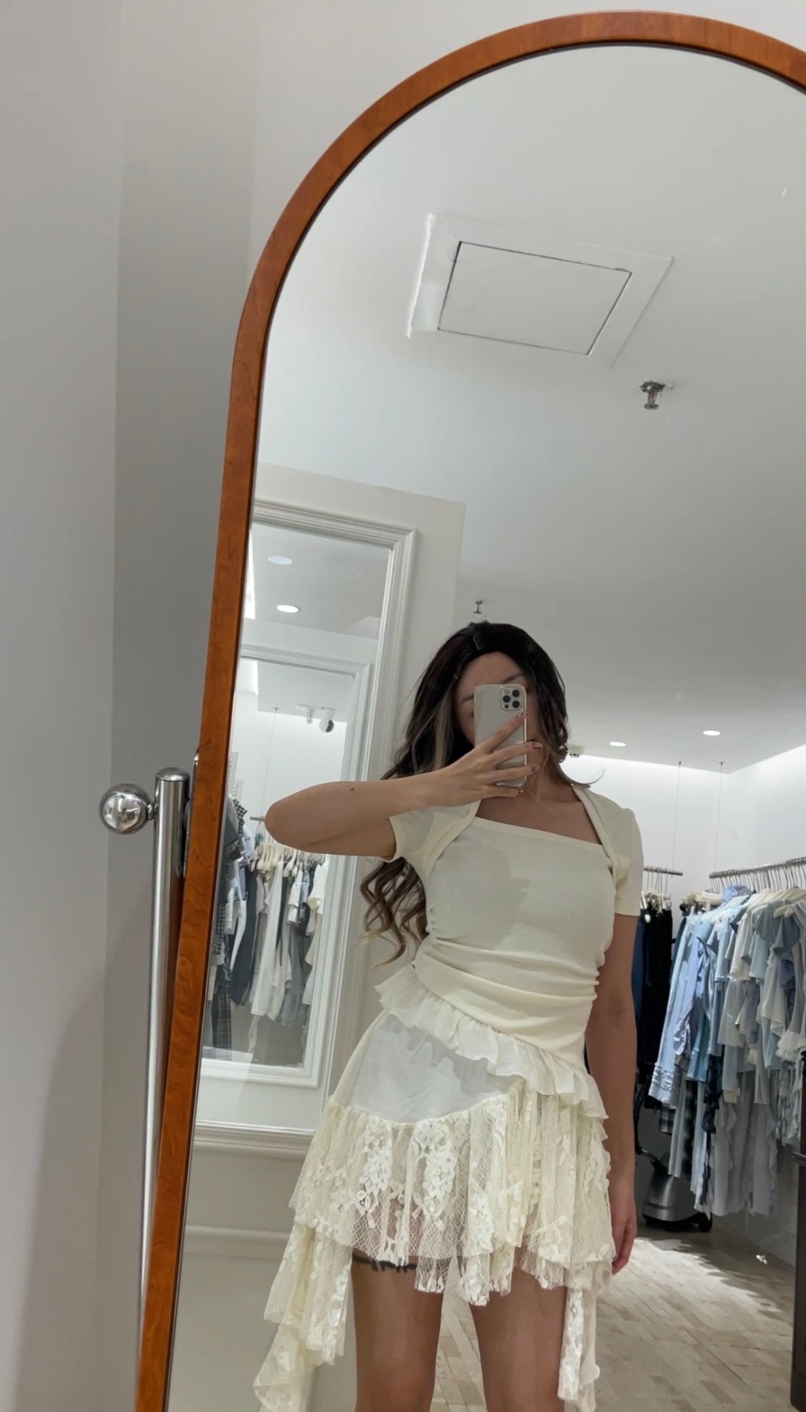 May1011 Asymmetric Lace Skirt