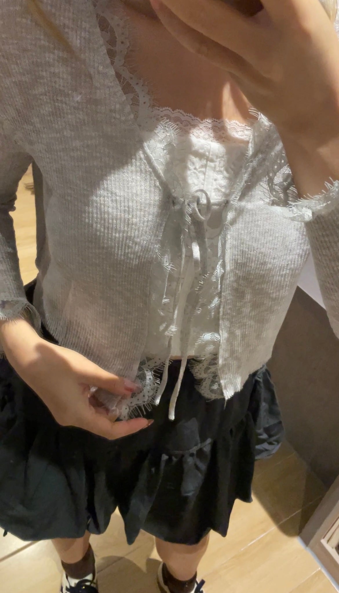 May1007 Lace Top Cardigan