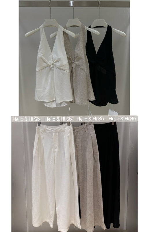 May1201 Halter Neck Pants Set Nude