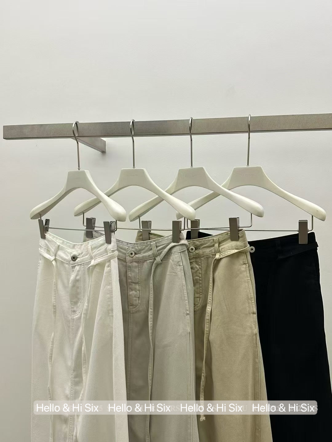 May1204 Ribbon Belt Pants Cream